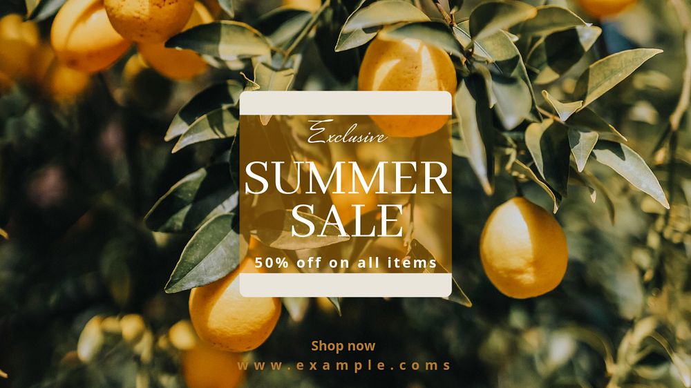 Summer sale  blog banner template, editable text