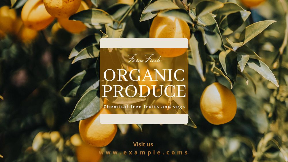 Organic produce  blog banner template, editable text