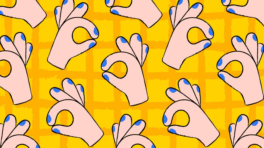 Ok ring gesture desktop wallpaper, approval editable design