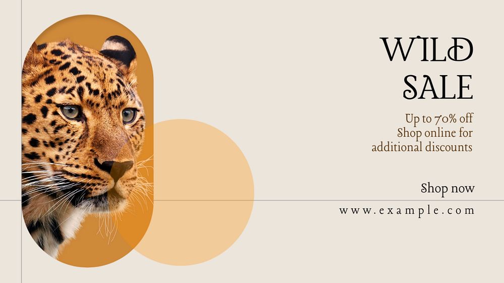 Wild sale  blog banner template, editable text