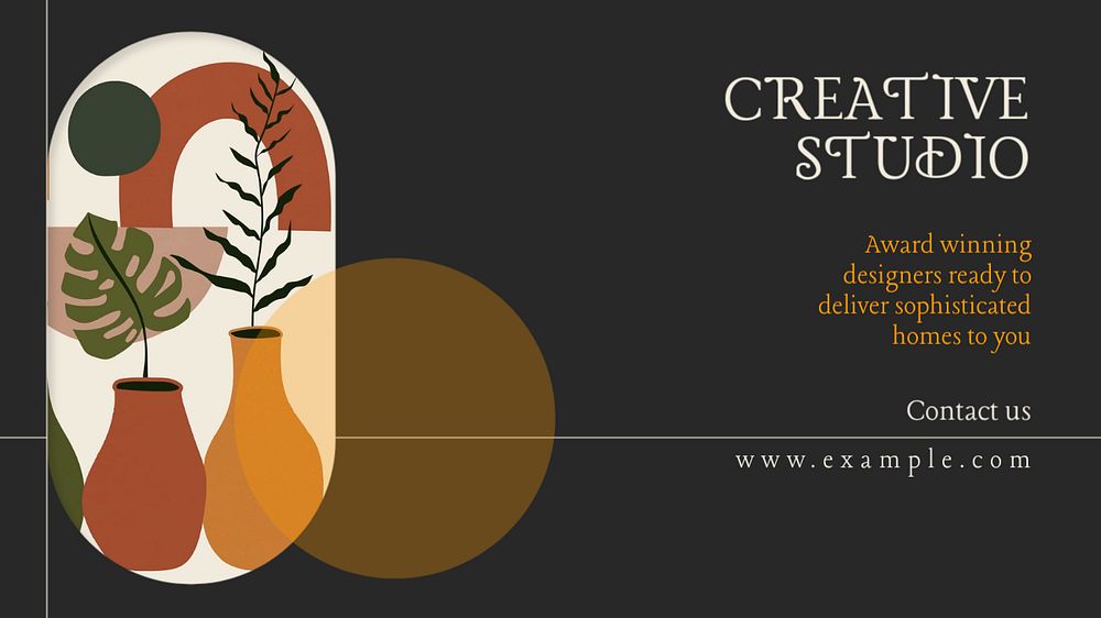 Creative studio  blog banner template, editable text