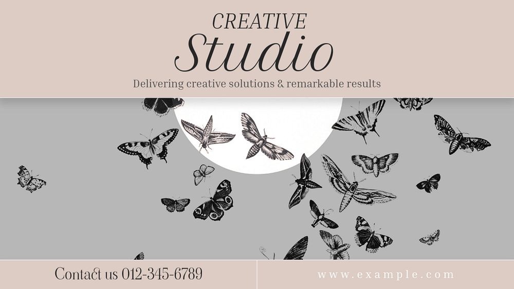 Creative agency studio  blog banner template, editable text