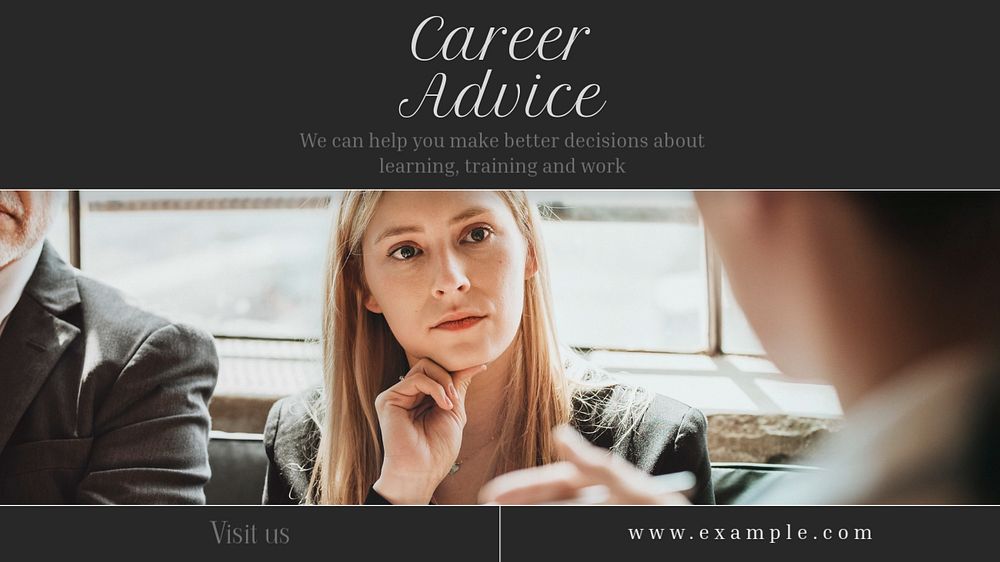 Career advice  blog banner template, editable text