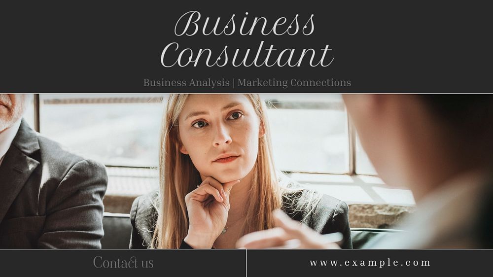 Business consultant  blog banner template, editable text