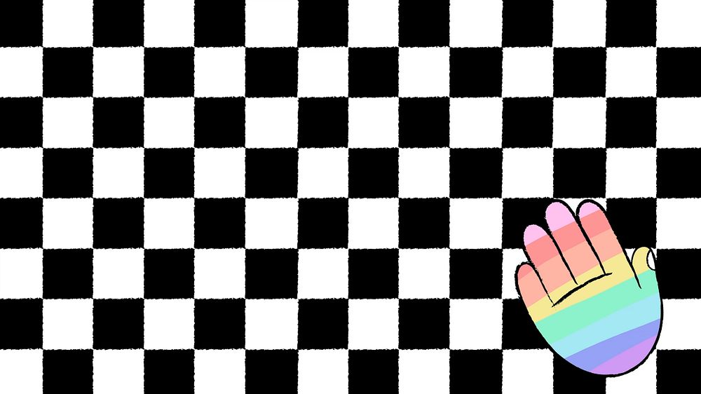 Pride hand desktop wallpaper illustration, LGBTQ+ editable design