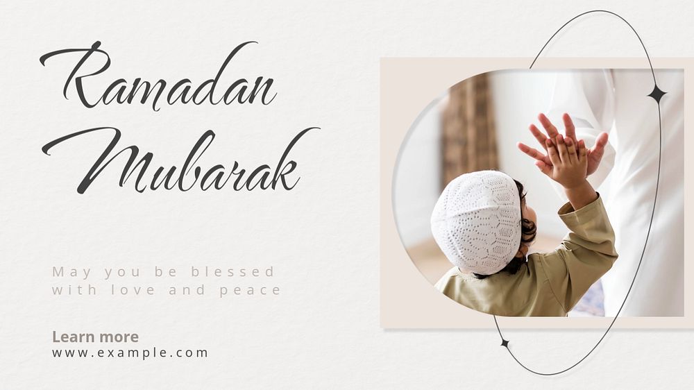 Ramadan  blog banner template, editable text