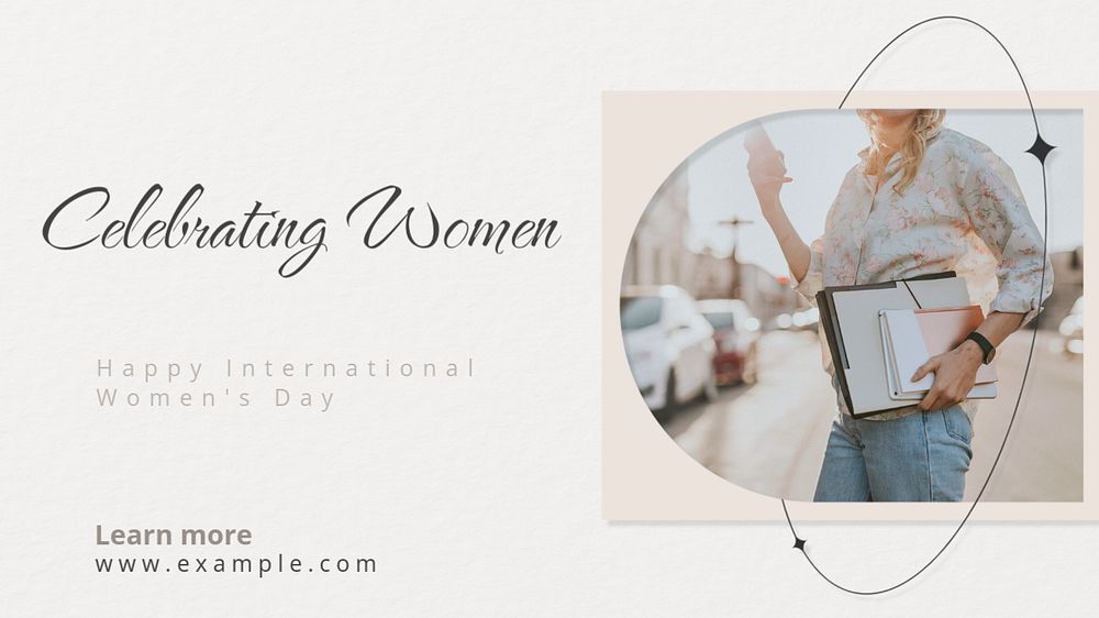 Celebrating women  blog banner template, editable text