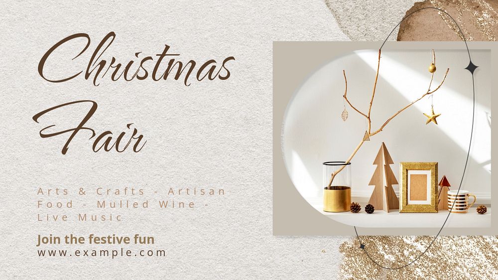 Christmas fair  blog banner template, editable text