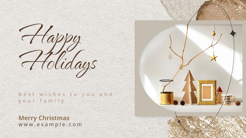 Happy holidays  blog banner template, editable text