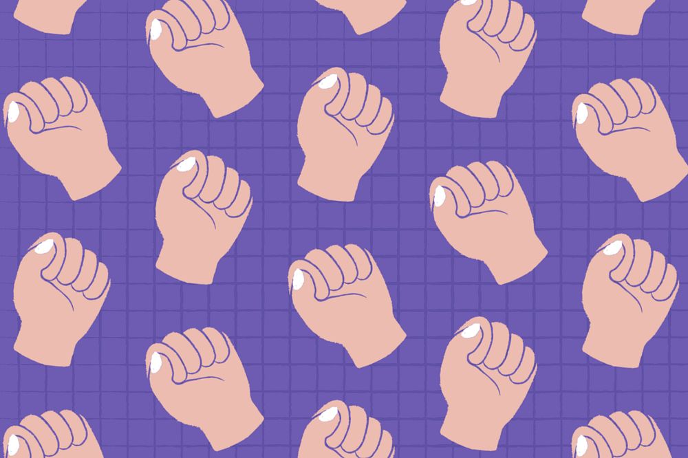 Raised fist pattern  illustration, support & grid editable design