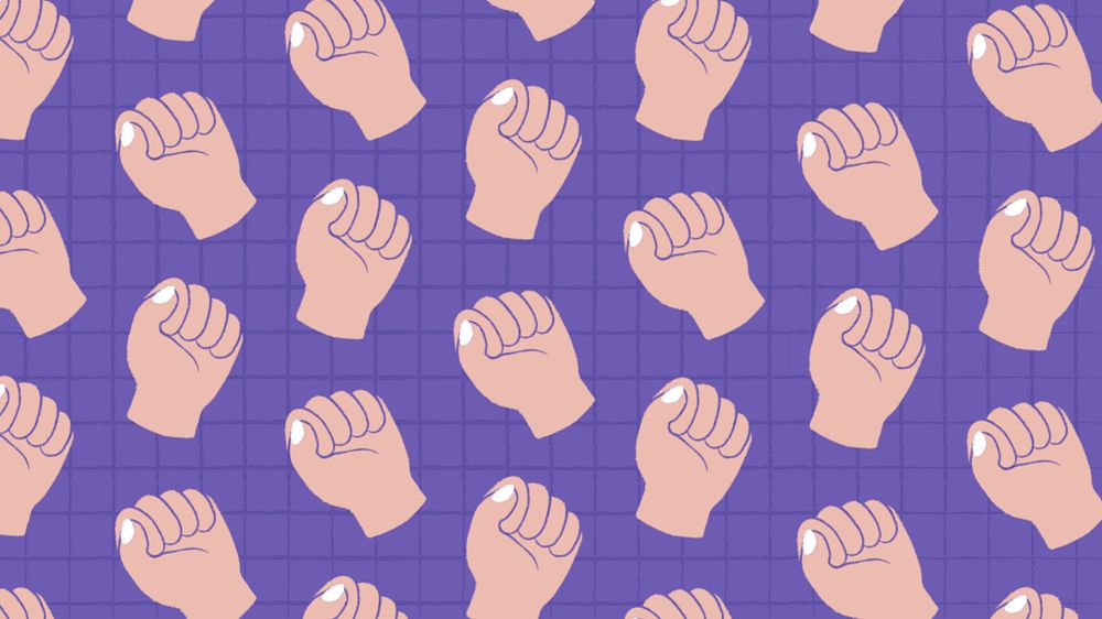 Raised fist desktop wallpaper illustration, activism editable design