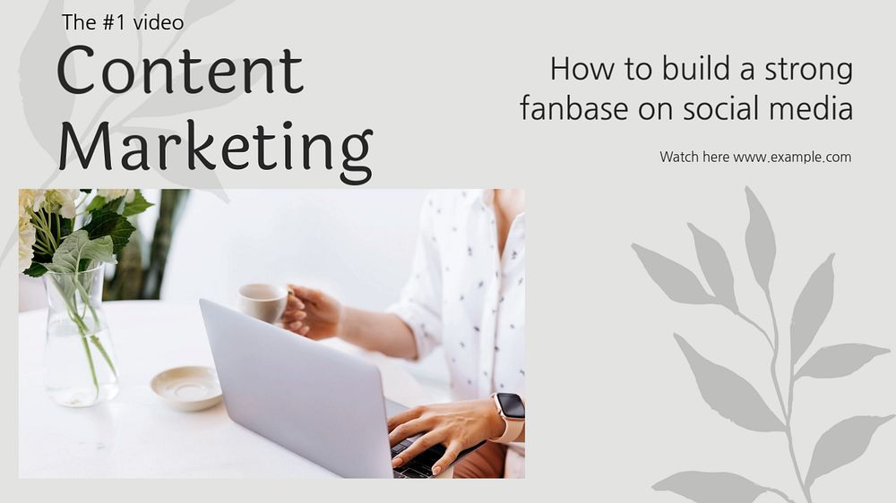 Content marketing  blog banner template, editable text