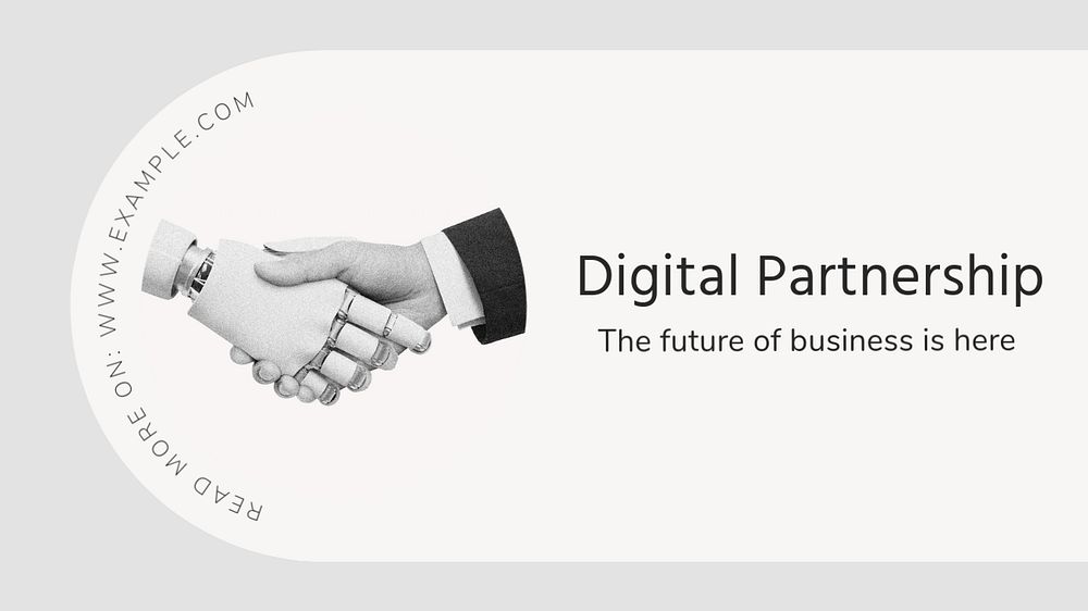 Digital partnership  blog banner template, editable text