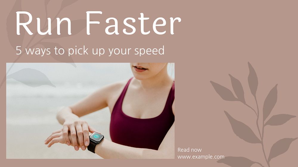 Run faster  blog banner template, editable text