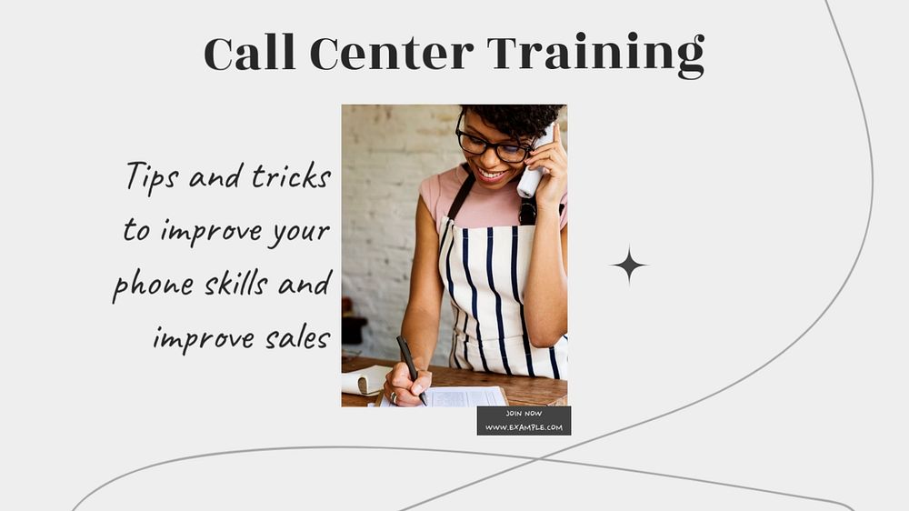 Call center training  blog banner template, editable text