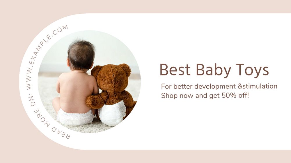 Baby toys  blog banner template, editable text