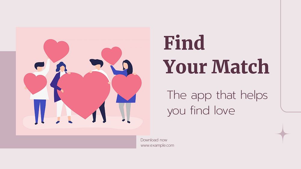 Dating app  blog banner template, editable text