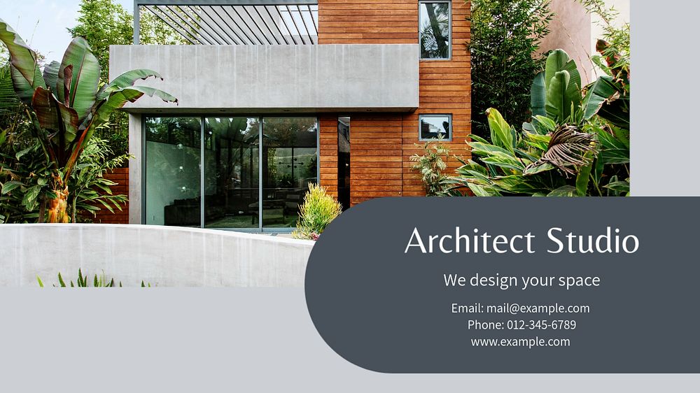 Architect studio  blog banner template, editable text