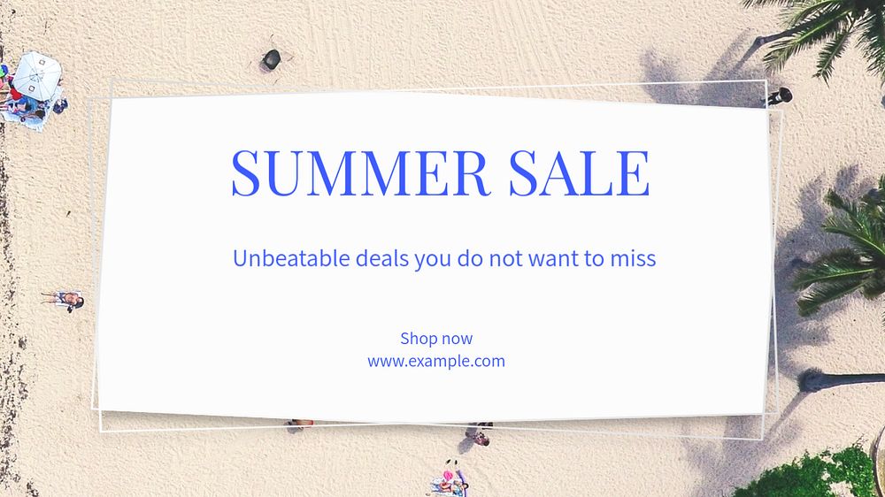 Summer sale  blog banner template, editable text