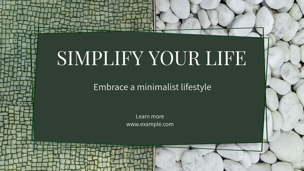 Simplify your life  blog banner template, editable text