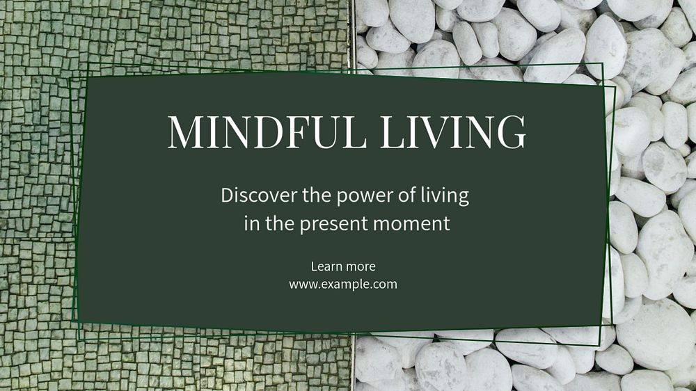 Mindful living  blog banner template, editable text