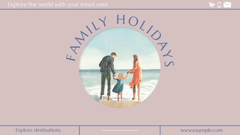 Family holidays  blog banner template, editable text