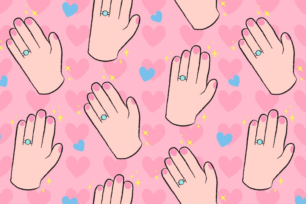 Cute hand pattern, love heart illustration editable design