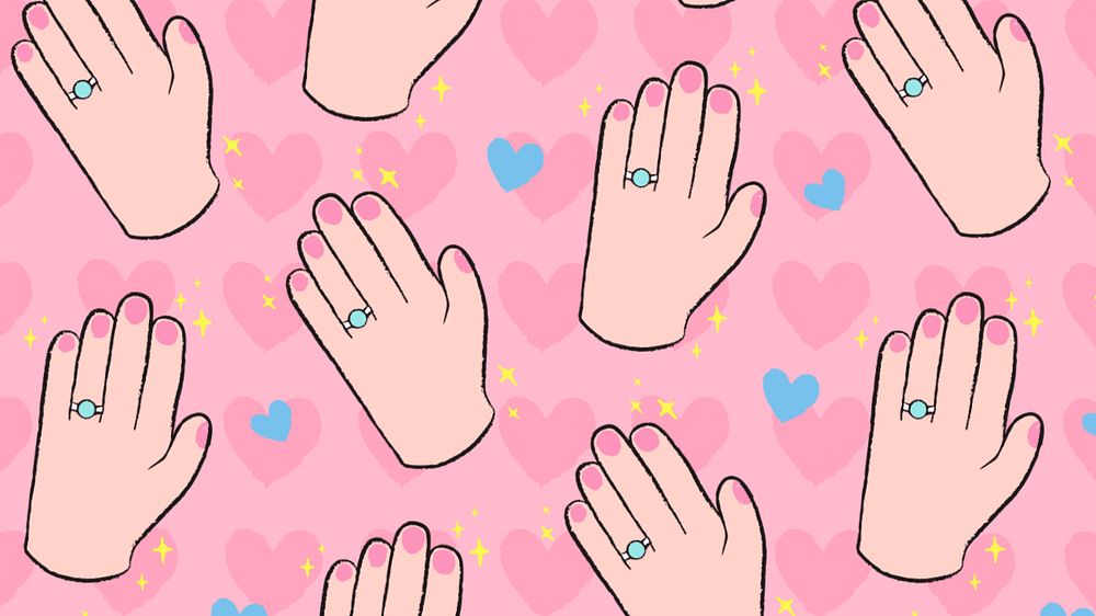 Hand desktop wallpaper, love & self care editable design