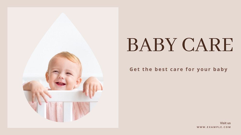 Baby care  blog banner template, editable text