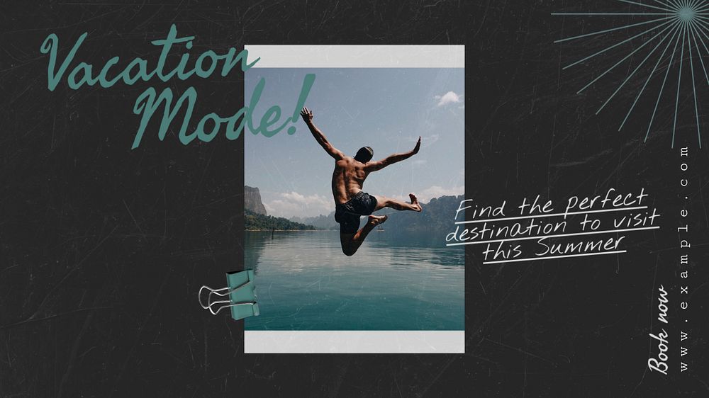 Vacation mode  blog banner template, editable text