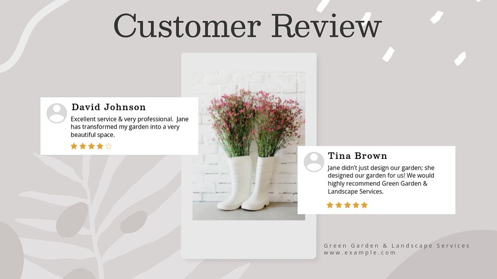 Customer review  blog banner template, editable text