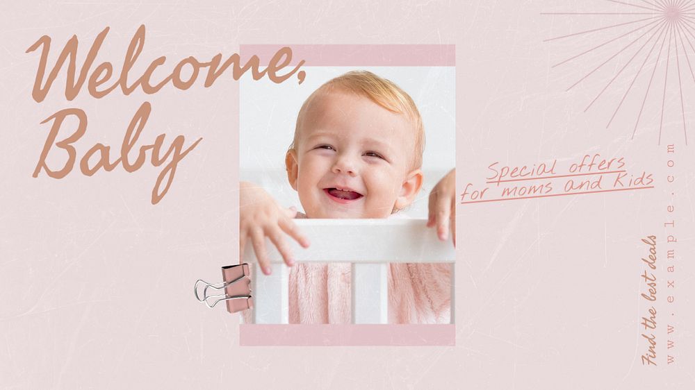 Mom & kid special offer  blog banner template, editable text