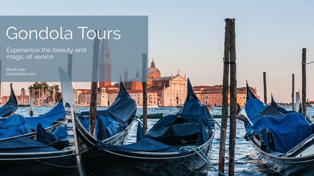 Gondola tours  blog banner template, editable text