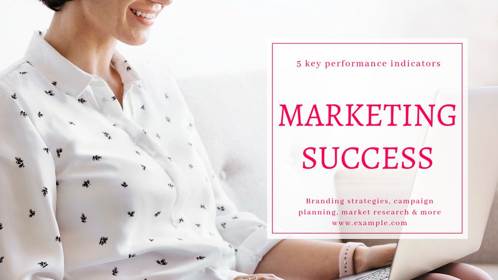 Marketing success  blog banner template, editable text