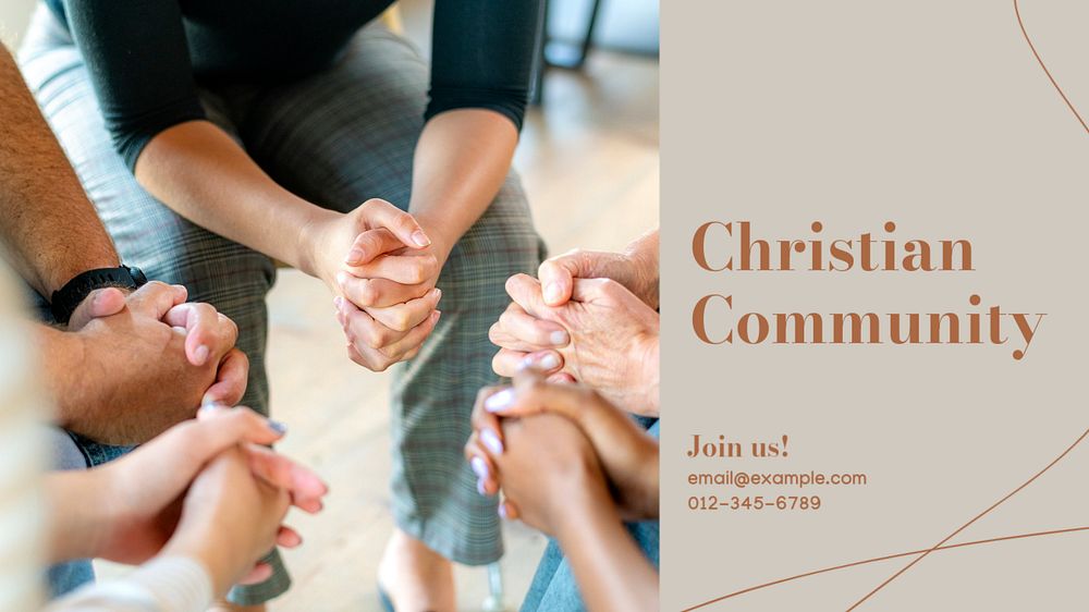 Christian community blog banner template, editable text