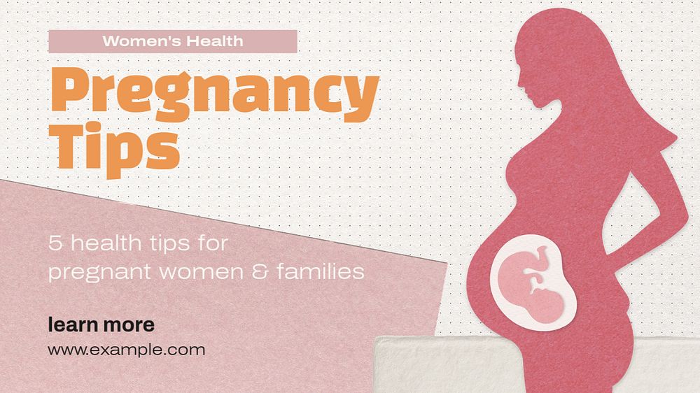 Pregnancy tips  blog banner template, editable text