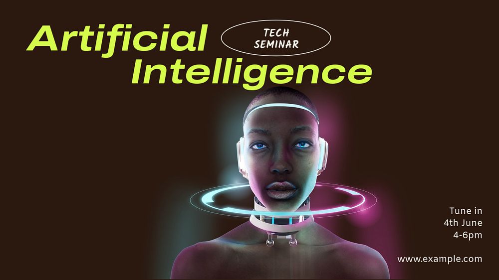 Artificial intelligence  blog banner template, editable text