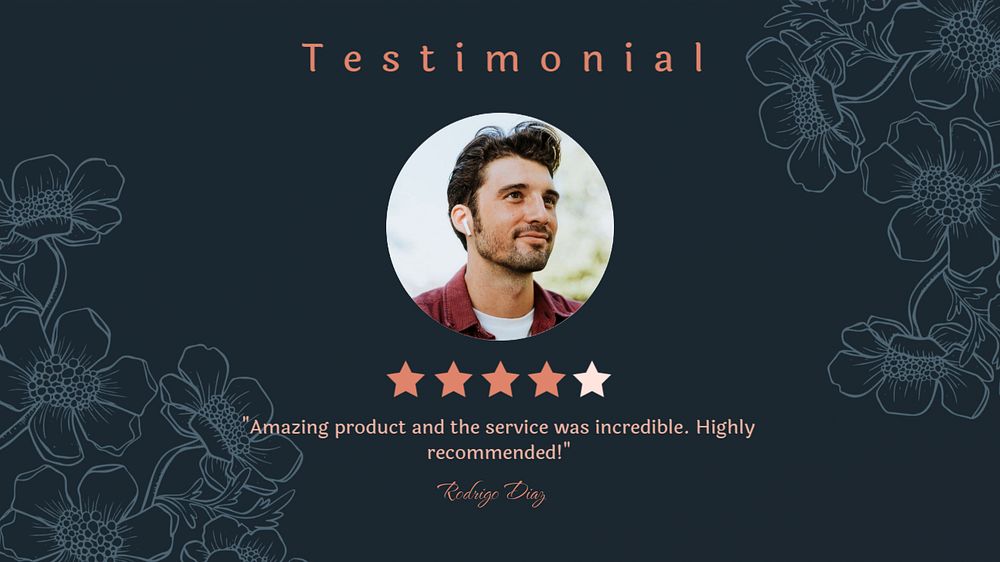 Testimonial  blog banner template, editable text