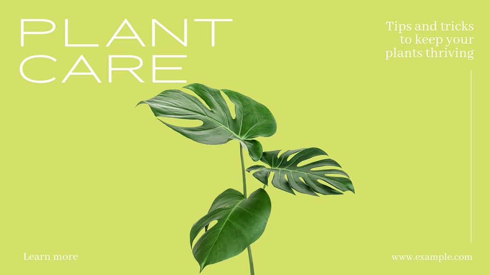 Plant care  blog banner template, editable text