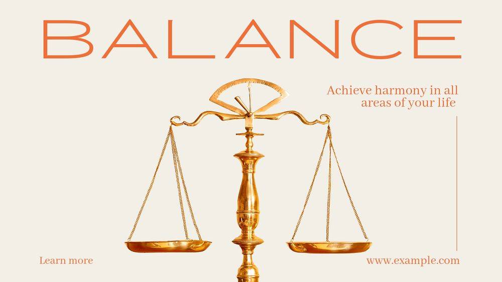 Find balance  blog banner template, editable text