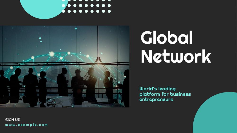 Global network  blog banner template, editable text