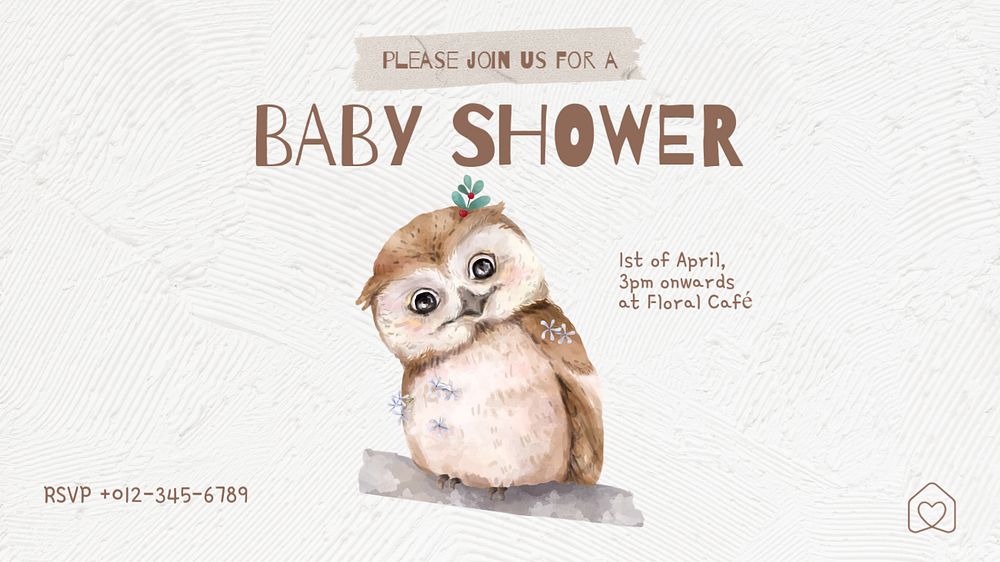 Baby shower blog banner template, editable text