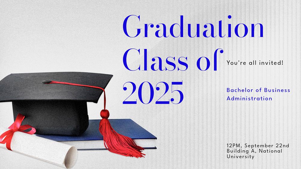 Graduation blog banner template, editable text