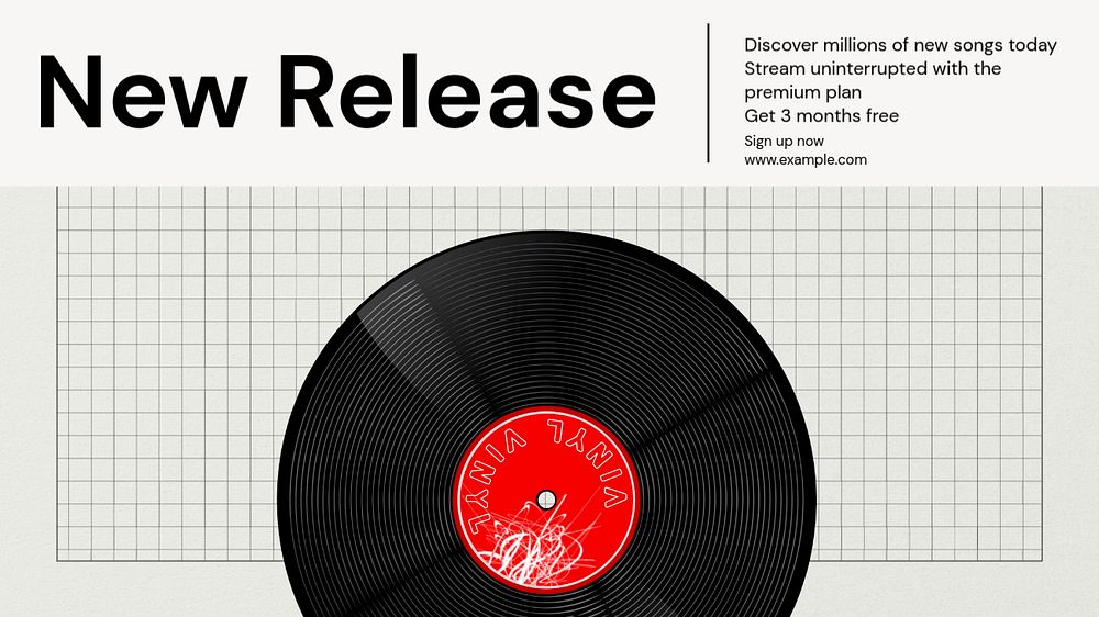 Music release  blog banner template, editable text