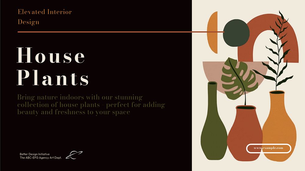 House plants  blog banner template, editable text