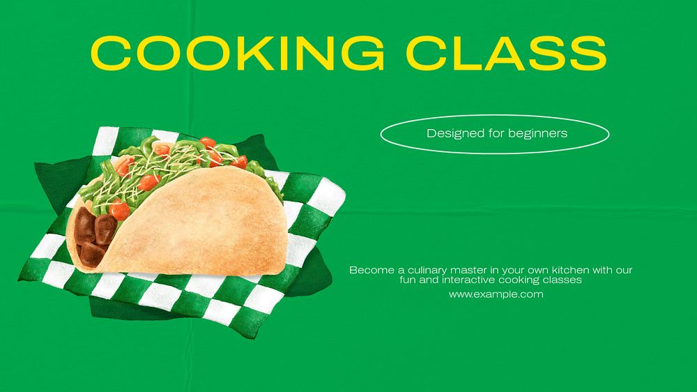 Cooking class  blog banner template, editable text