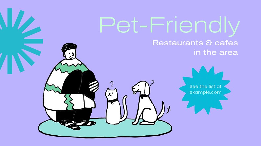 Pet friendly businesses blog banner template, editable text