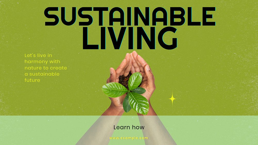 Sustainable living blog banner template, editable text