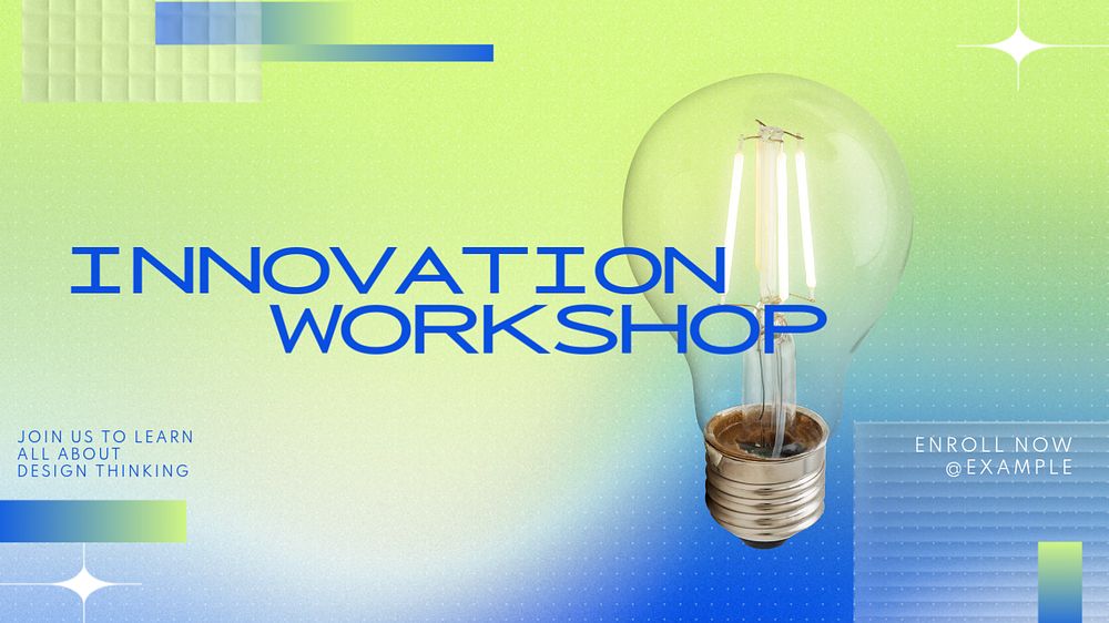 Innovation workshop blog banner template, editable text