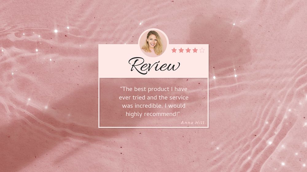 Customer review  blog banner template, editable text